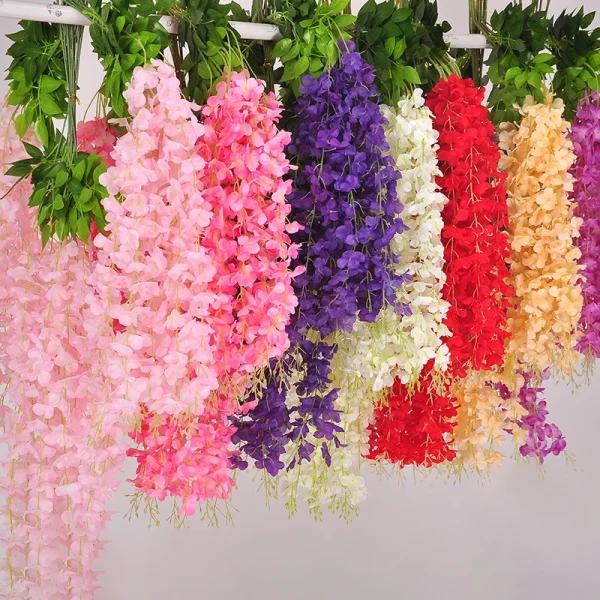 12 stk 1,1 m kunstig wisteria – hengende silkeplante til dekorasjon