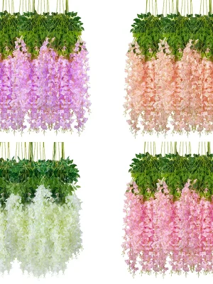 12 stk. kunstig wisteria – hengende silke­blomster