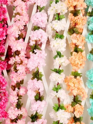 230 cm kunstig sakurablomst – lang silkeranke til dekorasjon