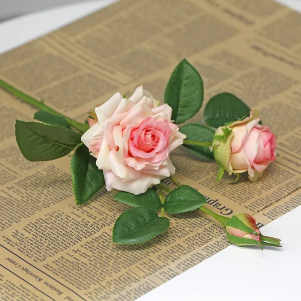 Kunstig Rosebukett med 3 Hoder – 52CM, Perfekt til Bryllup & Hjemmedekor