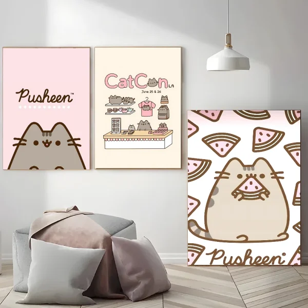Søt Pusheen Katt – Kawaii Plakat