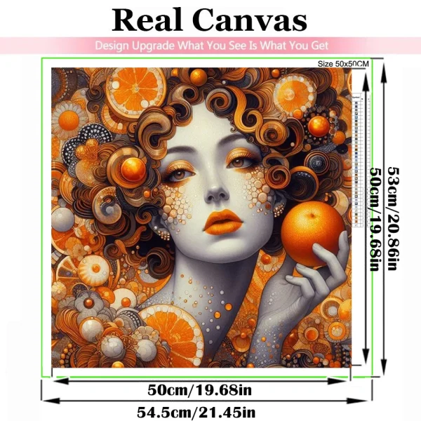 Fantasy Kvinne – Oransje DIY Diamantmosaikk Kunst