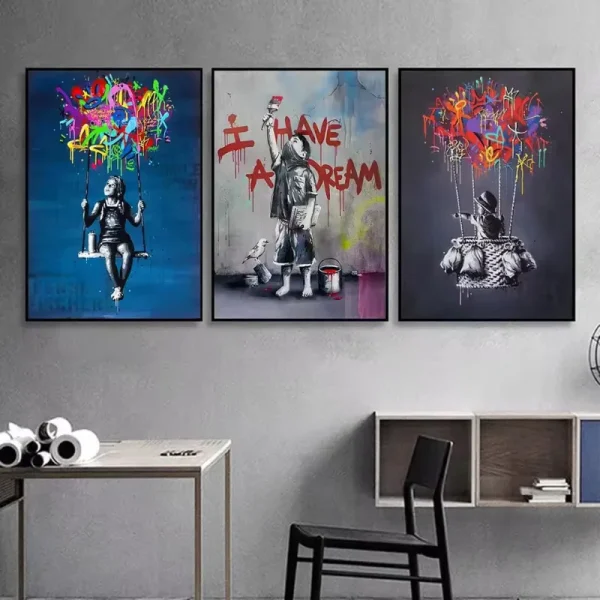 Abstract Banksy Poster and Prints Street Graffiti Art