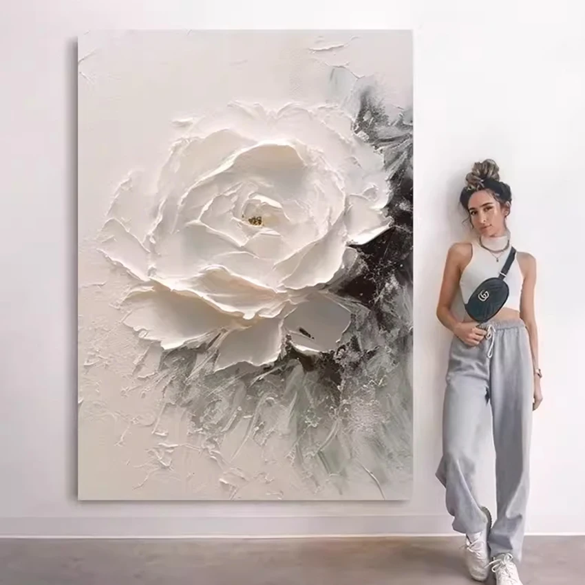 100% Handpainted Oil Painting On Canvas New Handmade Knife Flower Oil Painting Wall Art Picture Home Decoration For Living Room