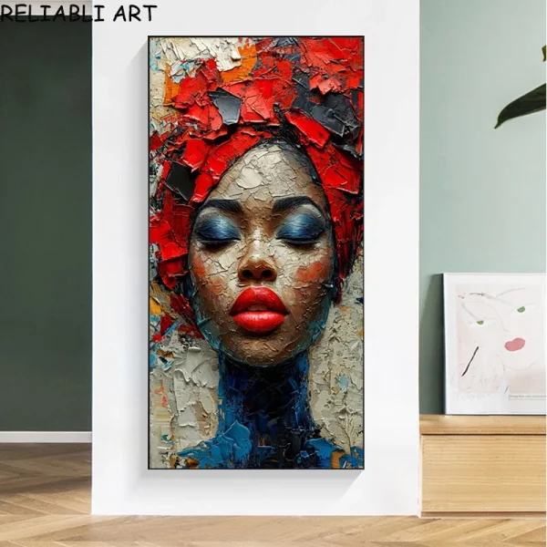 Abstract Oil Painting Woman Portrait Poster