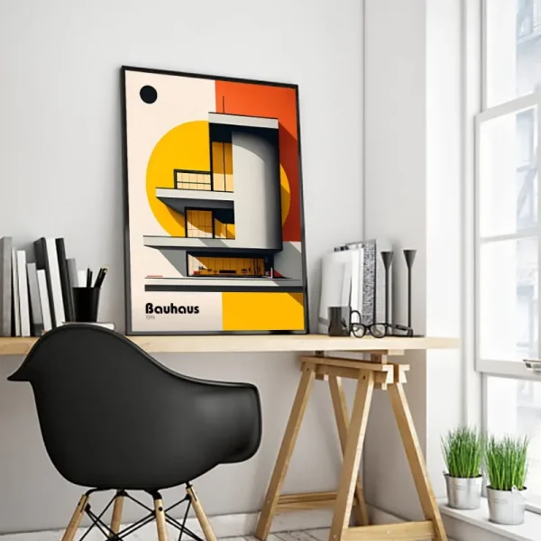 Minimalistisk Fallingwater Hus – Bauhaus Arkitektur Abstrakt Lerretsbilde
