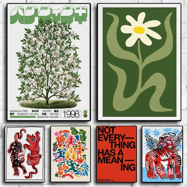 Vintage Abstract Feed Your Mind Classic Posters Print Self Care Wall Art Canvas Painting