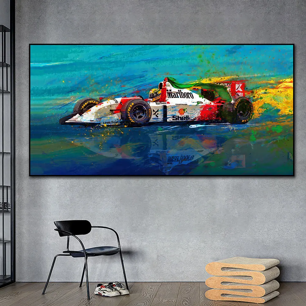Ayrton Senna – Skandinavisk F1 Veggkunst på Lerret