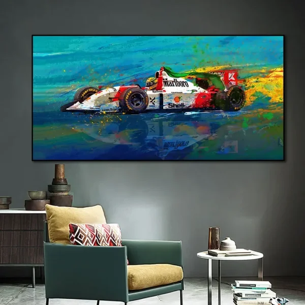 Ayrton Senna – Skandinavisk F1 Veggkunst på Lerret