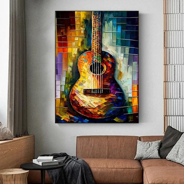 Abstract Music Guitar Canvas Poster Printing Modern Printing Wall Art Painting Living Room Club Bar Decor Picture Cuadros