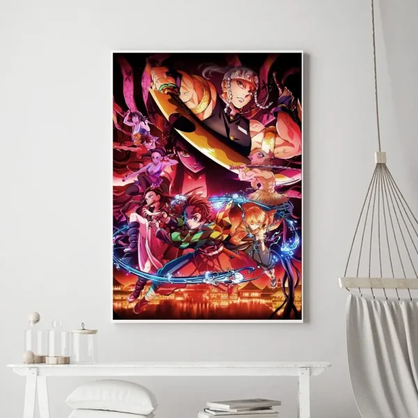 Classic Anime Demon Slayer Poster Prints Poster Wall Painting Bedroom Living Room Wall Bar Restaurant Sticker Large