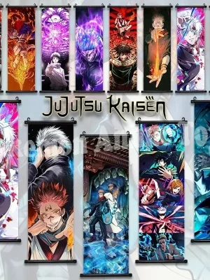 Anime J-Jujutsu Kaisen Character Gojo Satoru Room Home Decoration Mural Gift Hanging Scroll Print Canvas Poster Painting Decor