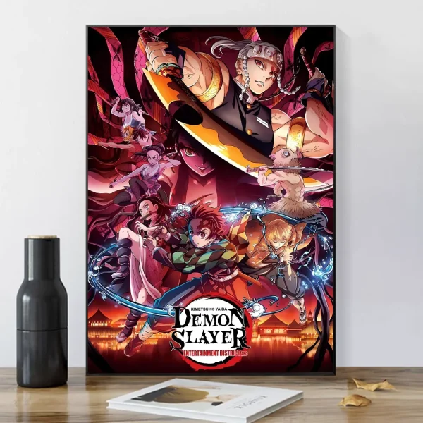 Japanese Anime Demon Slayer Good Quality Prints And Posters Waterproof Paper Sticker Coffee House Bar Posters Wall Stickers