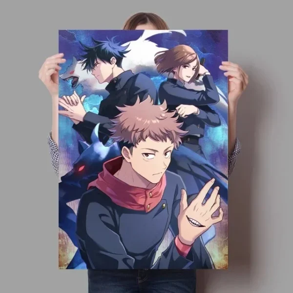 Anime Jujutsu Kaisen Itadori Yuji and Gojo Satoru Canvas Painting Poster