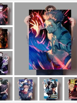 Anime Jujutsu Kaisen Itadori Yuji and Gojo Satoru Canvas Painting Poster