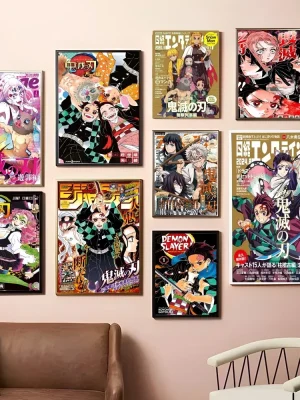 Demon Slayer Good Quality Prints and Posters Waterproof Paper Sticker Coffee House Bar Posters Wall Stickers
