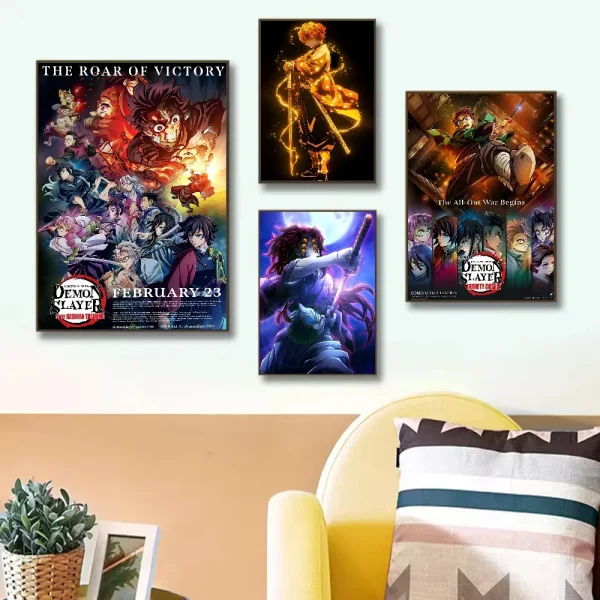 Anime Figure Demon Slayer Poster HD art sticky wall printing