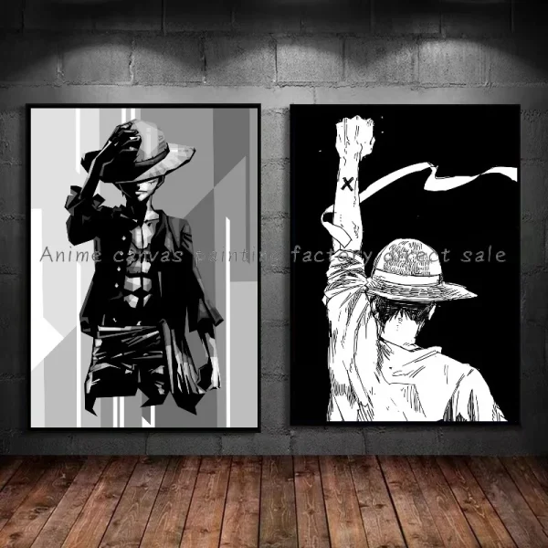 Japanese Anime One Piece Character Luffy Zoro Z Chopper Canvas Painting Poster