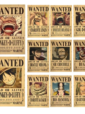 Anime Luffy Gear 5 One Piece Bounty Wanted Posters