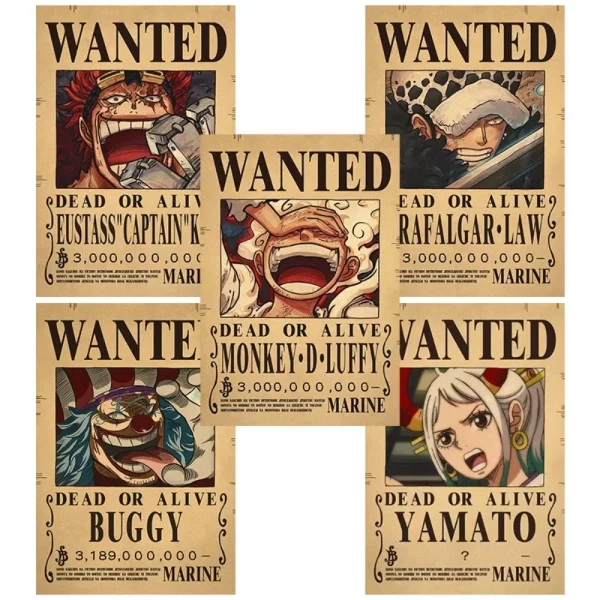 One Piece Anime 5th Gear Nika Form Roronoa Zoro Katakuri Bounty Wanted Poster