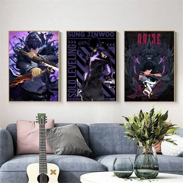 Solo Leveling Anime Canvas Painting Home Living Room Bedroom Bar Aesthetic Decoration