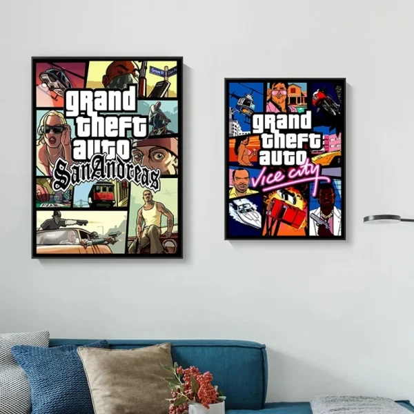 GTA 5 Grand Theft Auto Poster Canvas Painting