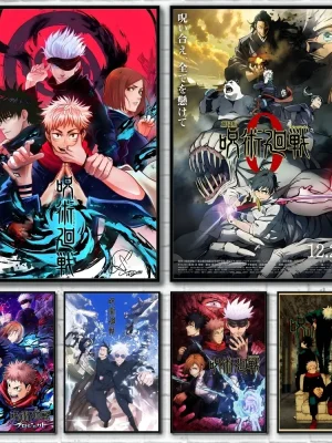 Jujutsu Kaisen Anime Poster Sticky Wall Art Printing Waterproof