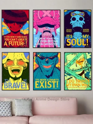 Straw Hat Pirates Japanese Popular Anime One Piece Poster