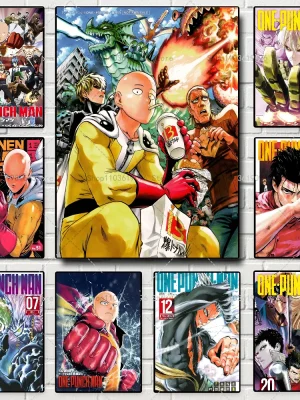 One Punch Man Retro Anime Poster