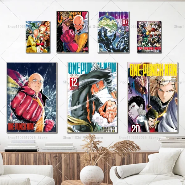 One Punch Man Retro Anime Poster