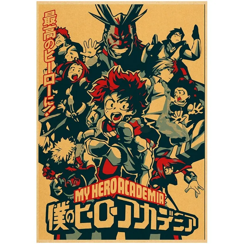 Vintage My Hero Academia Anime Poster