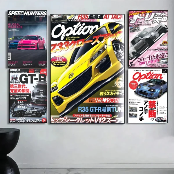 1PC 80S Retro Japanese Cars GTR JDM Racing Magazinecute Poster