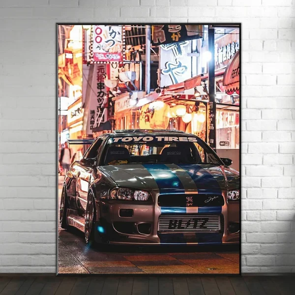 Car Wall Art Picture GTR Vehicle Modern Canvas Painting Posters