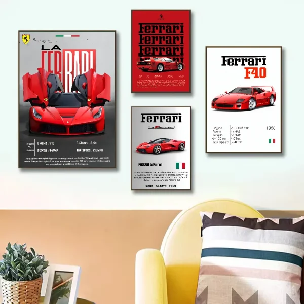 Classic Italian red luxury sports car Poster