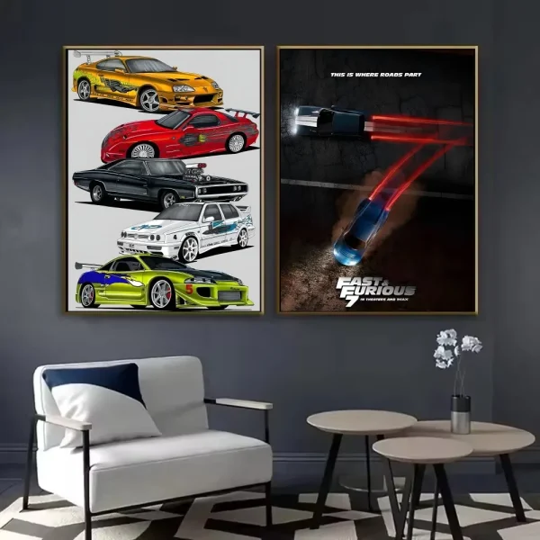 Fast and Furious Classic Vintage Vintage Poster HD art sticky wall