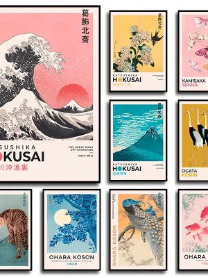 Japanese Katsushika Hokusai Exhibition Art Poster
