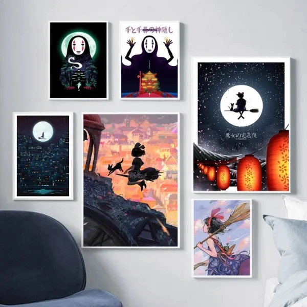 Hayao Miyazaki My Neighbour Totoro Spirited Away Anime Poster Canvas Painting