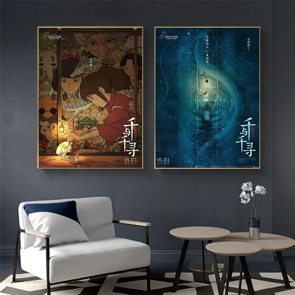Hayao Miyazaki My Neighbour Totoro Spirited Away Anime Poster Canvas Painting