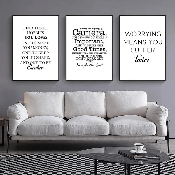 Canvas Painting Positive Energy Phrases Motivational Words Quote Poster