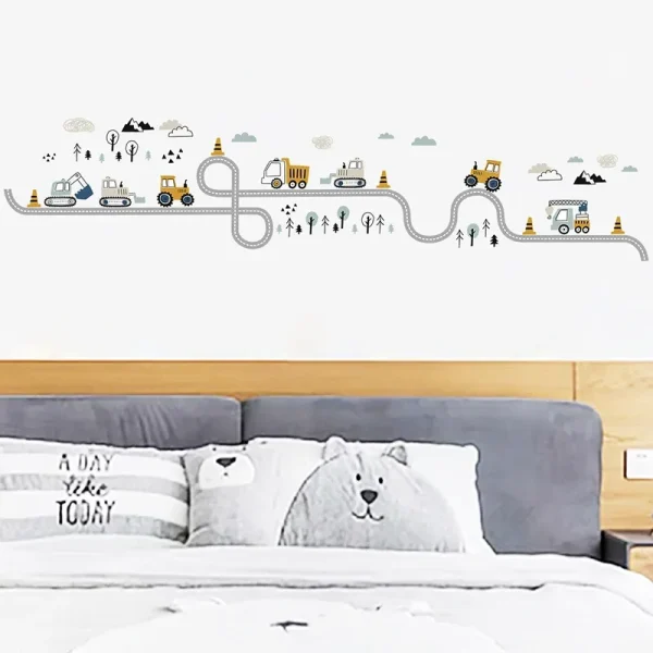 Cartoon Engineering Car Wall Sticker