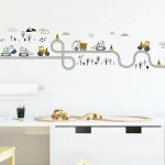 Cartoon Engineering Car Wall Sticker