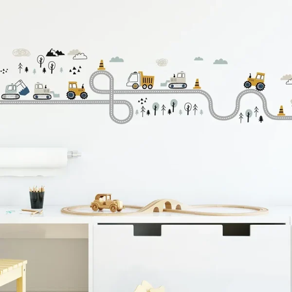 Cartoon Engineering Car Wall Sticker