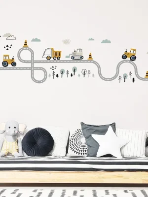 Cartoon Engineering Car Wall Sticker