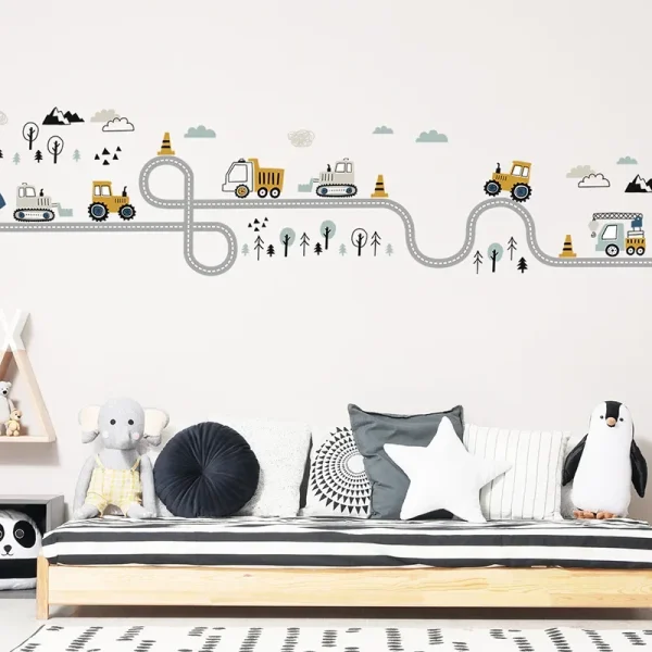 Cartoon Engineering Car Wall Sticker