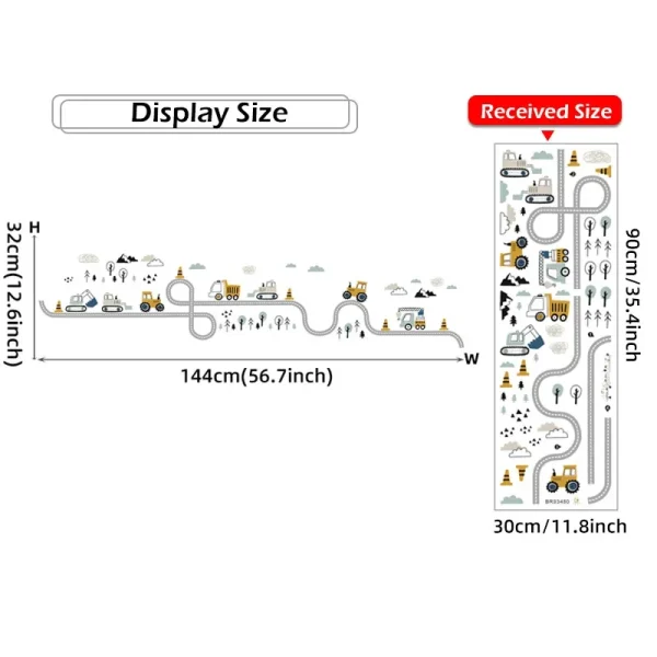 Cartoon Engineering Car Wall Sticker