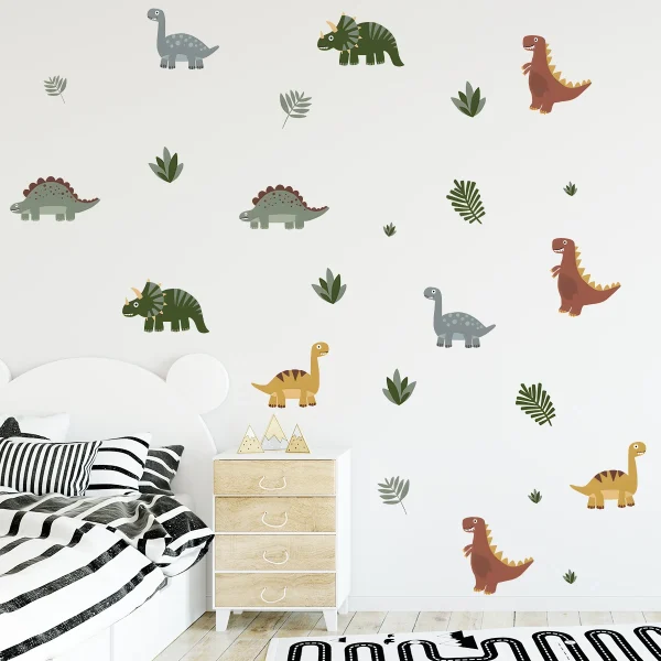 Cartoon Animal Cute Dinosaur Wall Stickers Removable for Kids