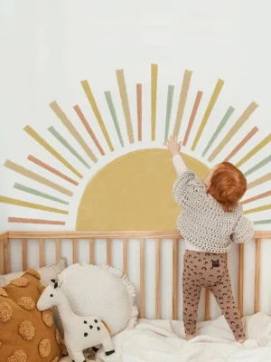 boho sun wall sticker for kids room