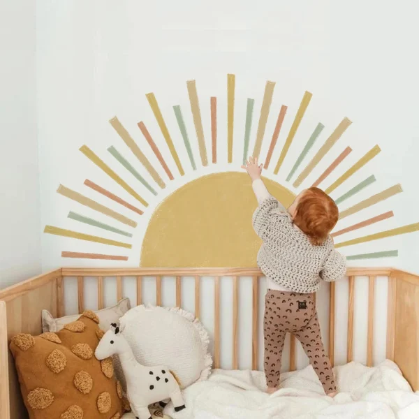 boho sun wall sticker for kids room