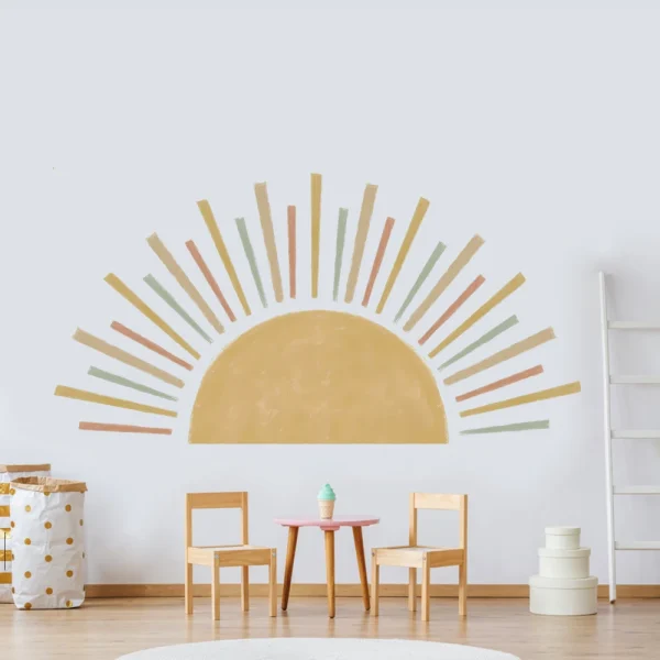 boho sun wall sticker for kids room