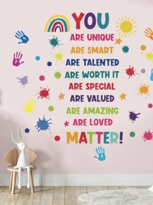 English motivational text wall removable sticker